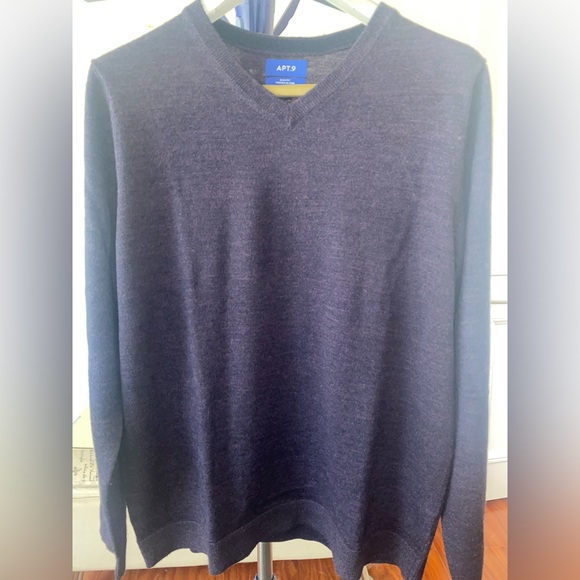 APT. 9 Merino Wool Blend Purple Pullover Sweater - Picture 3 of 6
